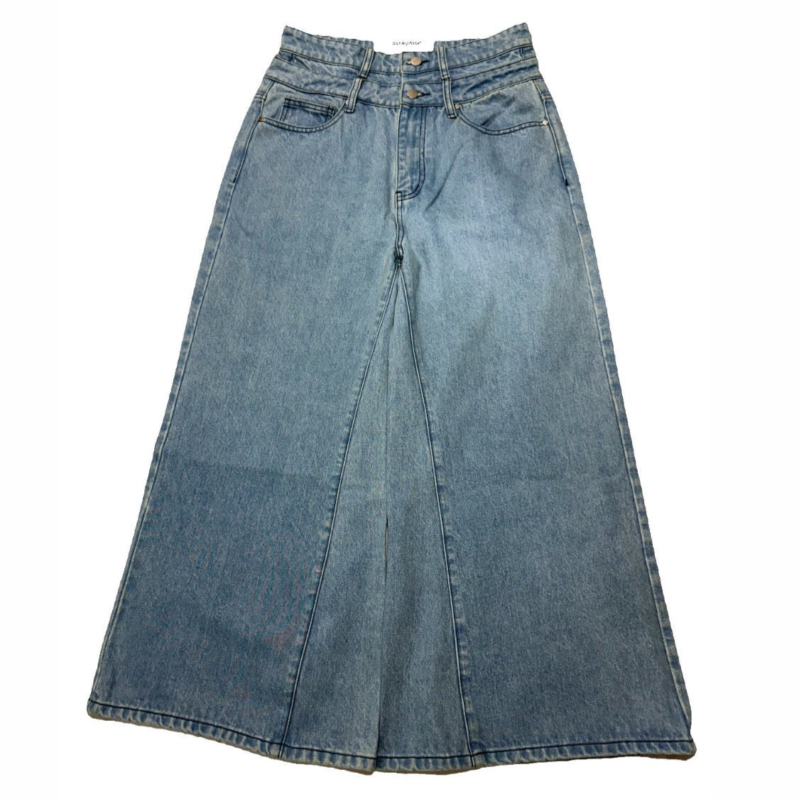 (BUNDLE) Double Waisted Baggy Jeans Light Blue & Dark Black