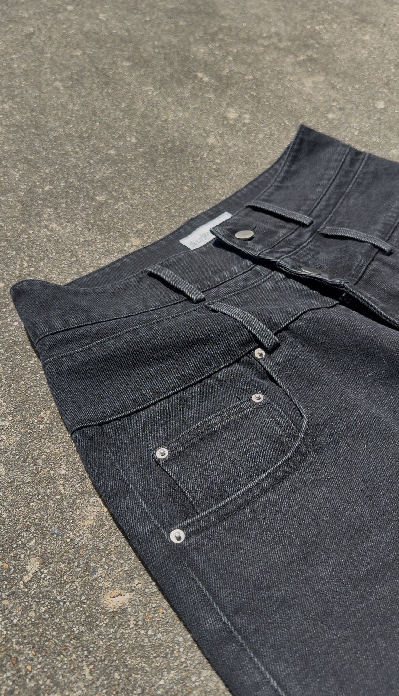 (BUNDLE) Double Waisted Baggy Jeans Light Blue & Dark Black