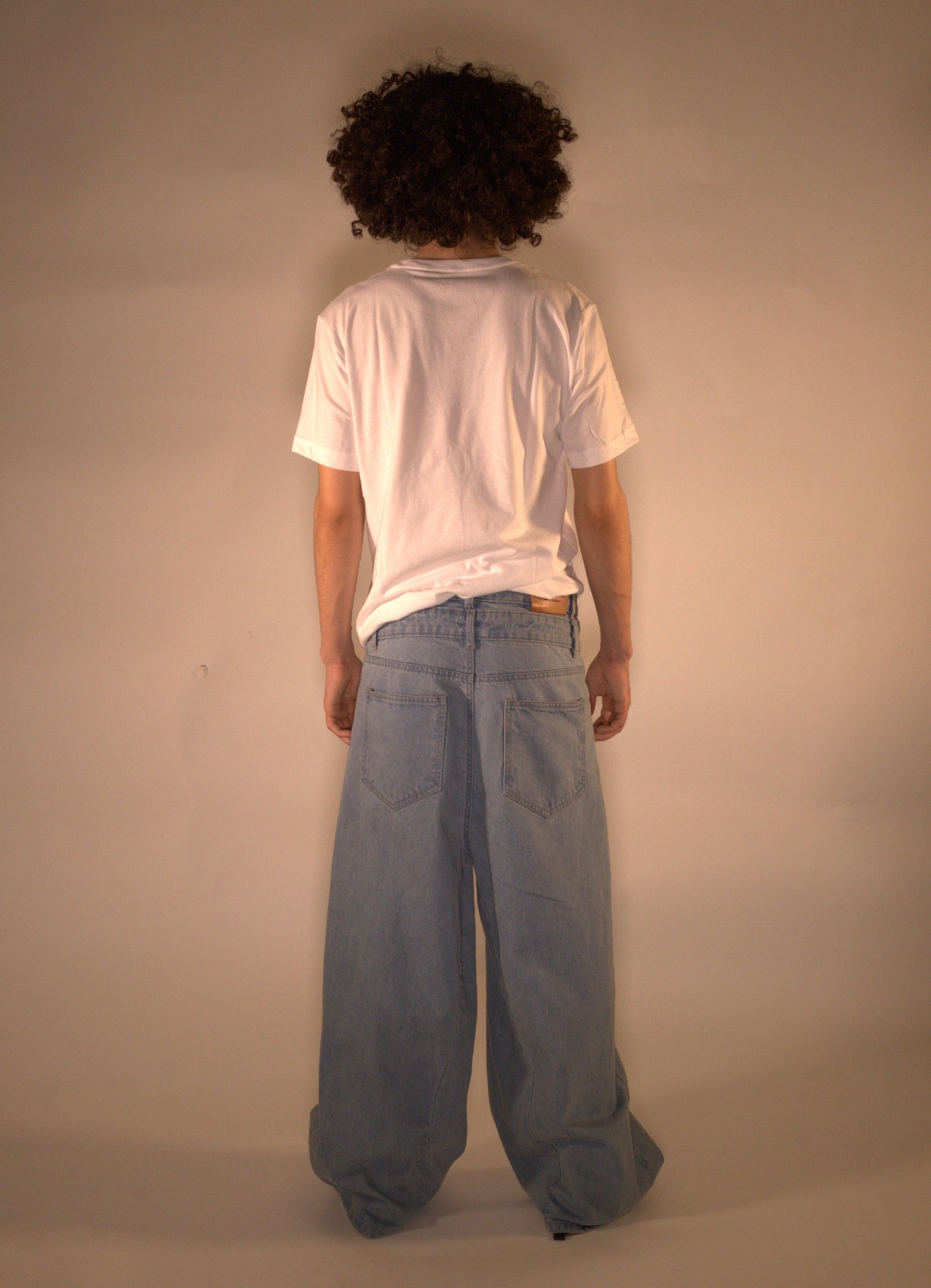 Double Waisted Baggy Jeans (Light Blue)