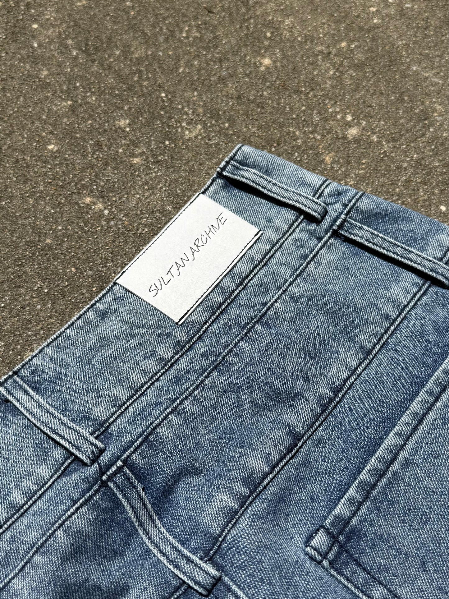 (BUNDLE) Double Waisted Baggy Jeans Light Blue & Dark Black