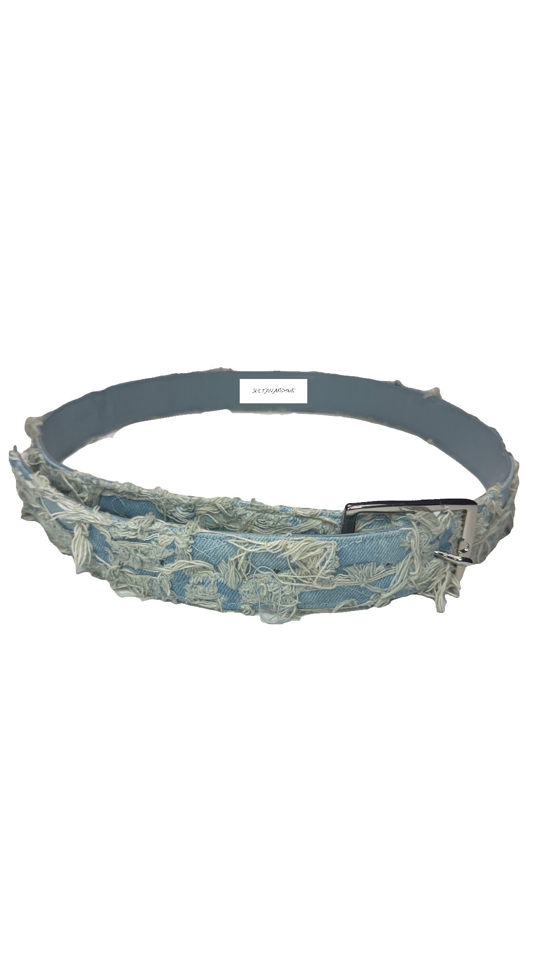 (BUNDLE) Distressed Denim Belt Light Blue & Dark Black